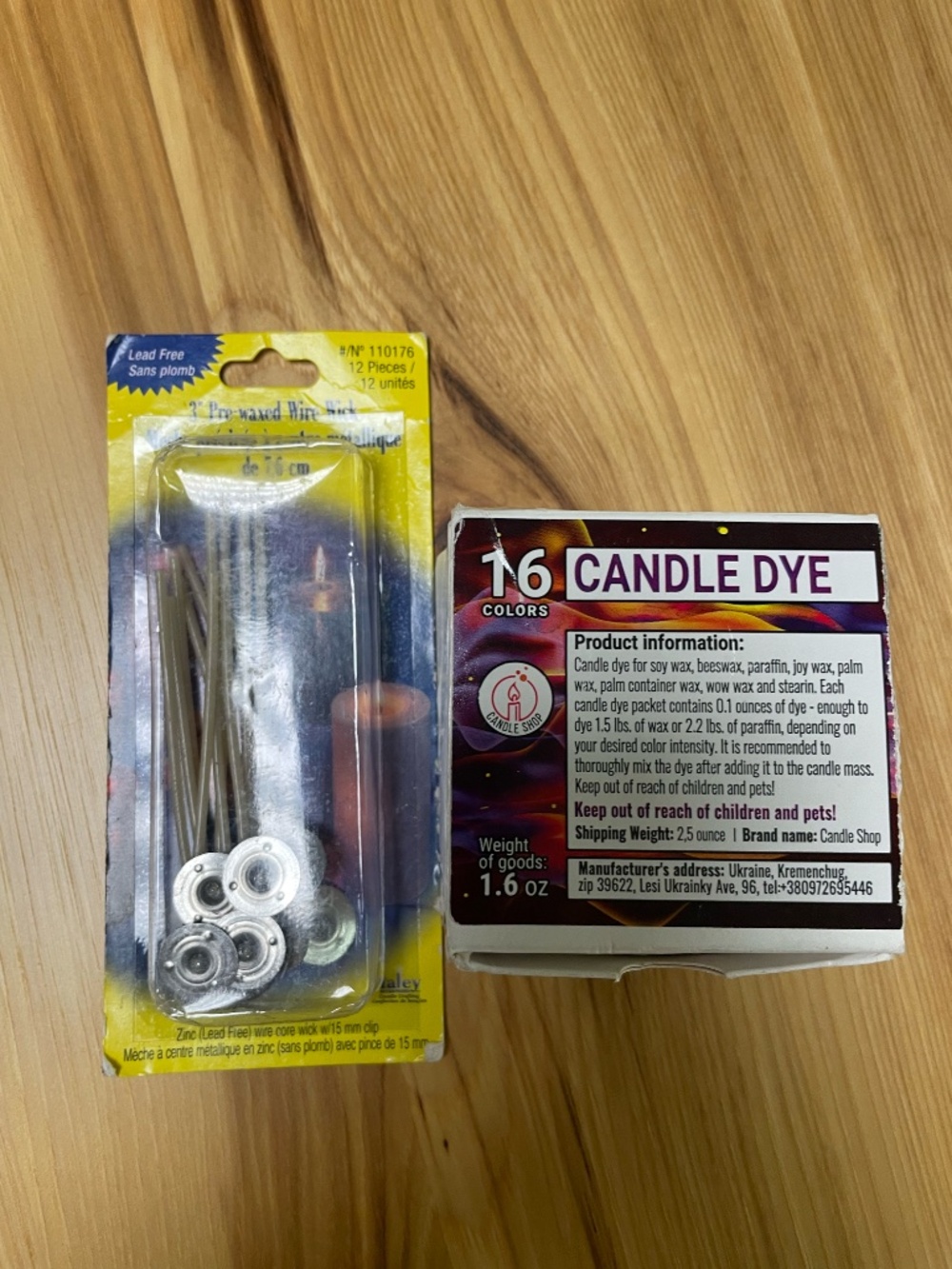 CANDLE MAKING SET Yaley 3 Inch Wire Wick 12 Pieces with 15 Colors Candle Dye Set